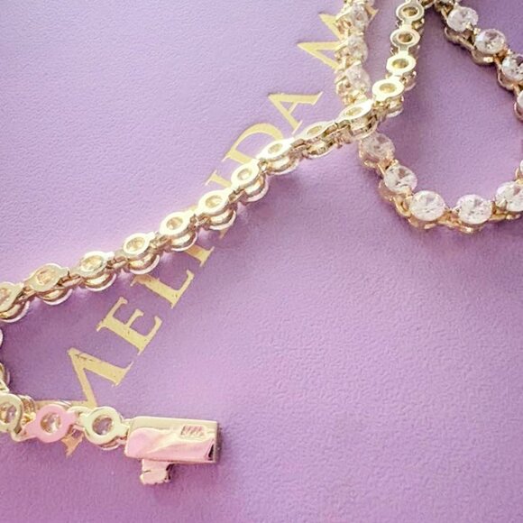 Melinda Maria She's an Icon Tennis Necklace Gold/Diamondettes - Picture 6 of 9